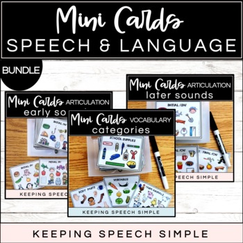 Preview of Speech and Language Mini Cards - Bundled Set