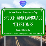 Speech and Language Milestones Grades K-5: Teacher Friendly
