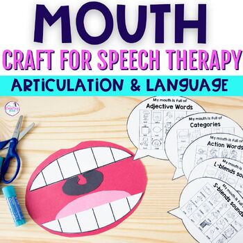 Preview of Speech and Language Mouth Craft Activity for Speech Room Decor & Bulletin Boards