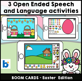 Preview of Speech and Language Open ended activities for Easter | Boom Cards