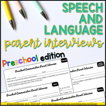 Preview of Speech and Language Parent Interviews | Preschool