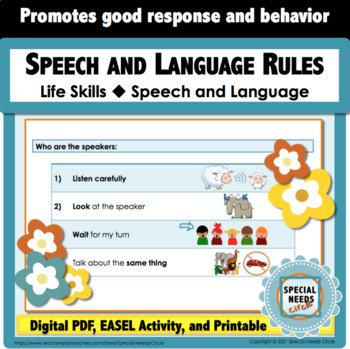 Preview of Speech and Language Rules for All Subjects - Life Skills - Listening Skills