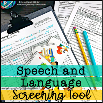 Preview of Speech and Language Screener - Grab and GO!