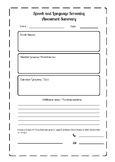 Speech and Language Screening Assessment form