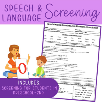 Preview of Speech and Language Screening for Early Elementary School Students