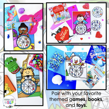 Speech and Language Spinner Worksheets for Themed Therapy by Anna Dee SLP