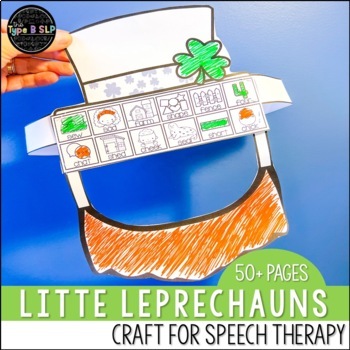 Preview of Speech and Language St Patrick's Day Leprechaun Headbands: No Prep Craft