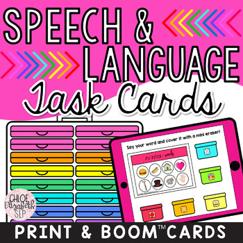 Preview of Speech and Language Task Cards! DIGITAL & PRINT!