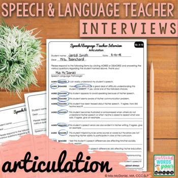 Preview of Speech and Language Teacher Interview | ARTICULATION for Educational Impact
