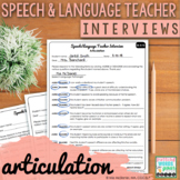 Speech and Language Teacher Interview | ARTICULATION for E