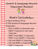 Speech and Language Template Reports - Bundle - 6 Template