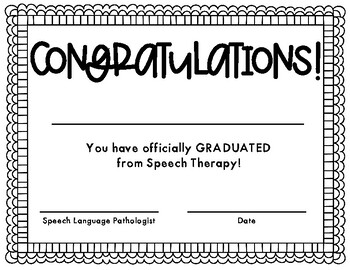 Preview of Speech and Language Therapy Graduation Certificate/Diploma