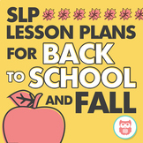Speech and Language Therapy Lesson Plans | Back to School 