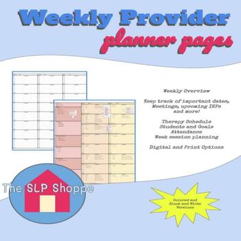Preview of Speech and Language Weekly Provider Planner and Group Data Collection