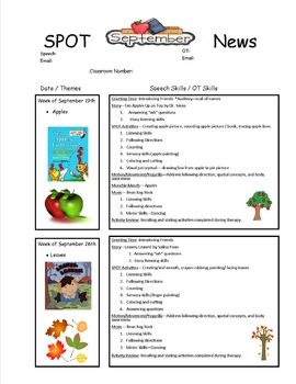 Preview of Speech and OT Sample Newsletter