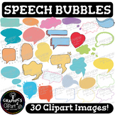Speech and Thought Bubbles Clip Art Set Editable Template 