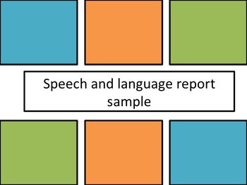 Preview of Speech and language report template - a great start to report writing