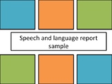 Speech and language report template - a great start to rep