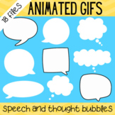 Animated speech and thought bubble GIFs with and without outlines