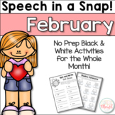 Speech in a Snap February: No Prep Activities for the Enti