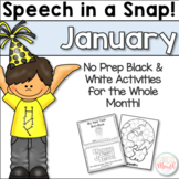 Speech in a Snap January: No Prep Activities for the Entir