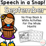 Speech in a Snap September: No Prep Activities for the Ent