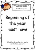 Speech therapy Beginning of the year must have