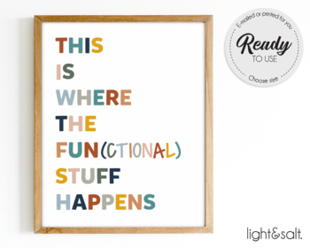 Preview of Speech therapy poster printable, SLP printable, This is where the functional