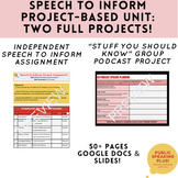 Speech to Inform Unit Plan Bundle: 2 FULL projects! Formal