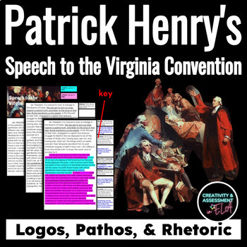 Preview of Patrick Henry's Speech to the Virginia Convention | Annotation Logos and Pathos