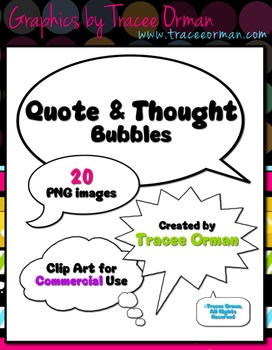 Preview of Speech/Quote & Thought Bubble Clip Art for Commercial Use