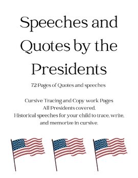 Preview of Speeches and Quotes by Presidents of the United States for Upper Elementary