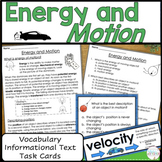 Energy Speed and Motion Reading Comprehension and Task Car