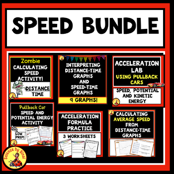 Preview of Speed, Average Speed, Acceleration and Distance/Time Graphs Activities Bundle