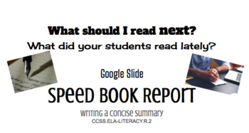 Preview of Writing a concise summary and speed book report