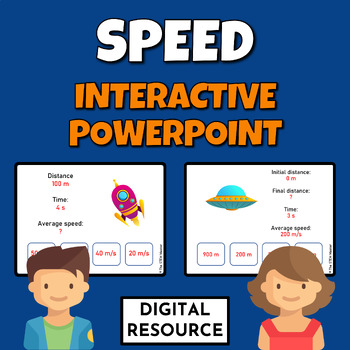 Preview of Speed Distance Time Equation Interactive Powerpoint Digital Resource