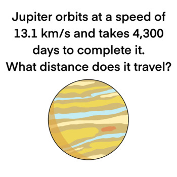 Speed Distance Time High School Maths Activities - Planets by KSephton3