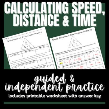 Speed, Distance, Time Worksheet - WordMint