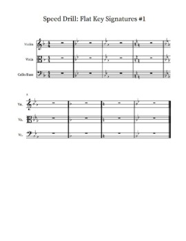 Preview of Speed Drill: Flat Key Signatures #1-4
