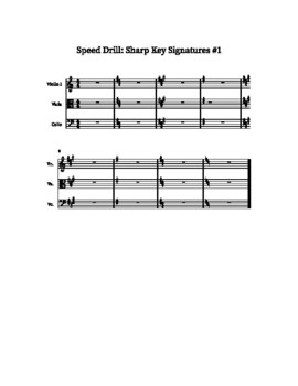 Preview of Speed Drills: Sharp Key Signatures #1-3