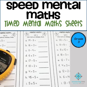 Preview of Year 3 Speed Mental Maths - Australian Curriculum