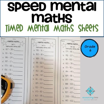 Preview of Year 6 Speed Mental Maths - Australian Curriculum