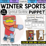 Speed Skater Craft | Winter Sports Paper Bag Puppet Templa