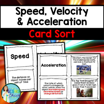 Preview of Speed, Velocity & Acceleration Card Sort
