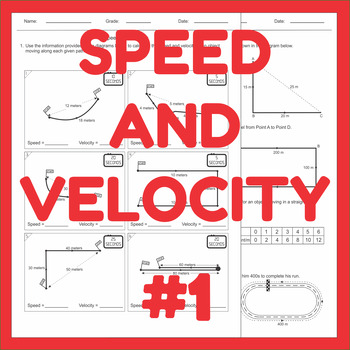 Preview of Speed & Velocity - Motion Worksheet #1