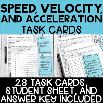 Preview of Speed, Velocity, and Acceleration Task Cards