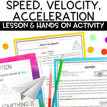 Preview of Speed Velocity and Acceleration Activity