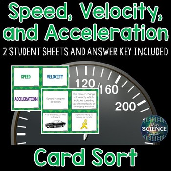 Preview of Speed, Velocity, and Acceleration Card Sort