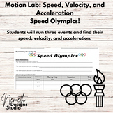 Speed Velocity and Acceleration Lab and Calculations