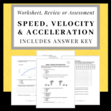 Calculating and Graphing Speed, Velocity, and Acceleration. Quiz or Worksheet